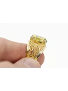 Винтаж Кольцо Желтый перидот 14-кв Желтое золото vrc057y